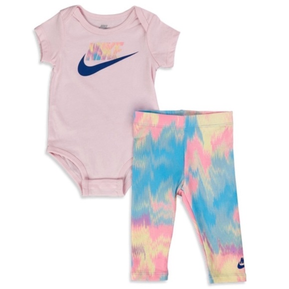 NIKE • Baby & Toddler Girl Nike Bodysuit & Tie-Dye Leggings Set - Picture 1 of 7
